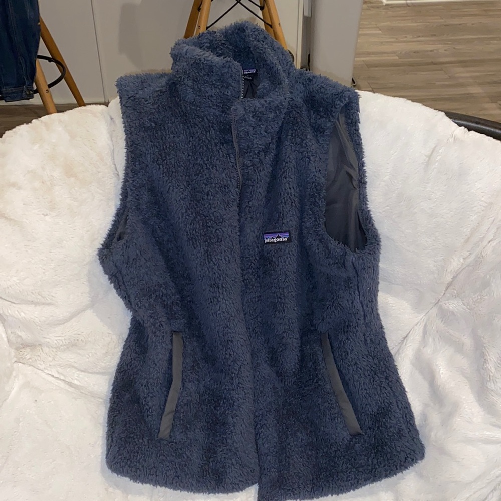 Patagonia Los Gatos fur vest blue